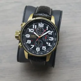 Riess-Ambiente Invicta I-Force 3330 Herren uhr - Wasserdicht - Analog - Quarzuhrwerk - Edelstahl mit schwarzen zifferblat - 46mm - Gold