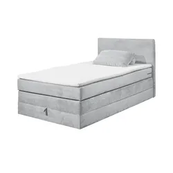 Boxspringbett  Lumb ¦ grau ¦ Maße (cm): B: 141 H: 107 T: 209