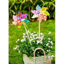 Decoris Blumenstecker Windmühle / Windrad Plastik 17x48cm bunt 1 Stück sort.