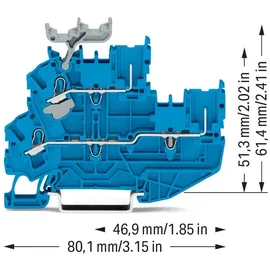 WAGO 2022-2234/999-953 Basisklemme 5.20mm Push-In-Klemme Blau 50St.