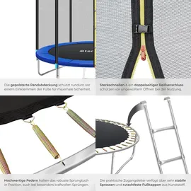 Tectake Garfunky 427 cm inkl. Sicherheitsnetz und Leiter schwarz/blau