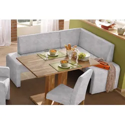 Eckbank HOME AFFAIRE "Bologna", grau (hellgrau (arizona 4411)), B:180cm H:84cm T:140cm, Sitzbänke, in 2 Größen (langer Schenkel 180 oder 200 cm), verschiedene Qualitäten
