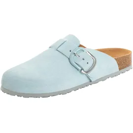 TAMARIS Damen Fußbett Pantolette Leder flach, blau, 40 EU