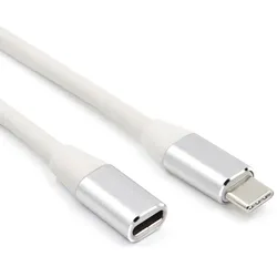 USB-C-Verlängerungskabel, USB 3.1 Typ C-Stecker auf C-Buchse, Verlängerungskabel, Adapter, Konverter, Datensynchronisierung silber