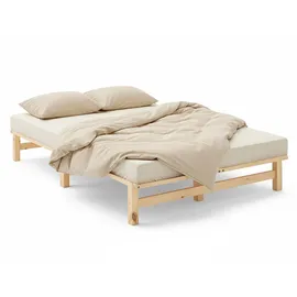 Homestyle4u Holzbett 120 x 200 cm Braun