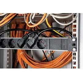 as - Schwabe as-Schwabe 9-fach Steckdosenleiste 19“ Rack, schwarz/silber schwarz, 48.3x4.7x4.5 cm