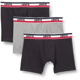 Levis Levi's Herren Boxer-Shorts im Pack - Sportswear Logo Boxer Brief, Vorteilspack, Cotton Stretch Schwarz/Grau L