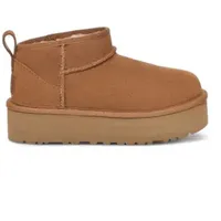 UGG für Frauen/Mädchen. 1157791K Klassische Ultra Mini Plateau Lederstiefeletten braun (33.5), 3 bis 5 cm, Keine, Lässig, Heimtextilien, Kin