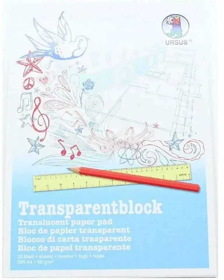 Preisvergleich Produktbild Folia Notizblock Transparentpapier 80 g/qm, 25 Blatt