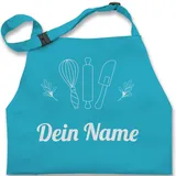 Kinderschürze Schürze Kinder Jungen Mädchen - Backschürze - Dein Name - Geschenkidee Backen Hobbybäckerin Weihnachten Muttertag Geburtstag Hobbybäcker - 7-14 Jahre - Türkis - baking - 7-13 Jahre