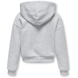 KIDS ONLY "KOGFAVE L/S ZIP HOOD SWT", Jungen, Gr. 134/140, grau (light grau melange), Sweatware, Obermaterial: 60% Baumwolle, 40% Polyester, unifarben, regular fit normal, Rippbündchen, Sweatjacken, mit leicht überschnittenen Schultern