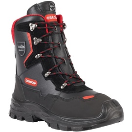 Oregon Yukon Klasse 1 Kettensägen-Schnittschutzstiefel aus Leder, Stahlkappen, wasserabweisende Anti-Statik-Sicherheits-Arbeitsstiefel, Größe 40 (6.5 UK, 7 US)