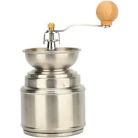 Mohnmühle Handmühle aus Edelstahl und Holz, Manuelle Kaffeemühle mit Kegelmahlwerk, Für Kaffee, Nüsse & Gewürze – Langlebig, Einfach Bedienen, Für Frischen Genuss Zuhause