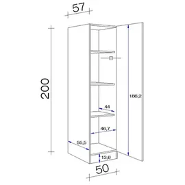Flex-Well Seitenschrank Cara 50 x 200 x 57 cm Grün