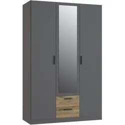 FORTE Kleiderschrank Troyanda 136 x 211 cm Dekor Grau