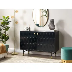 Sideboard schwarz / gold mit 2 Türen ADANTE