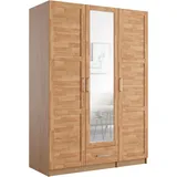 Kleiderschrank HOME AFFAIRE "Sabrina, natürlicher Landhausstil, mit Innenausstattung", braun (eiche), B:142cm H:200cm T:60cm, Schränke, Spiegel und Schubladen, teilmassiv,Buche oder Eiche, FSC-zertifiziert