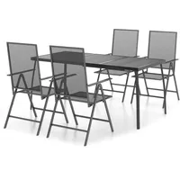 vidaXL Garten-Essgruppe 5-tlg. Anthrazit