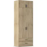 Rauch Wäscheschrank GAMMA 91 x 248 x 54 cm Eiche sonoma