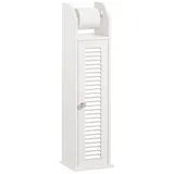 SoBuy BZR49-W Toilettenrollenhalter Toilettenschrank Toilettenpapieraufbewahrung Badregal Badschrank Seitenschrank Badmöbel weiß bht ca: 20x79x18cm