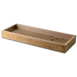 VOSTEEN 1 Stück Serviertablett - Holztablett, Dekotablett, Tablettplatte, Dekoteller - stabil, dekorativ, vielseitig, naturbelassen