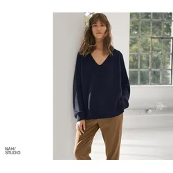 Nah/Studio Pullover - nachhaltiger Cashmere - Gr. XS - dunkelblau