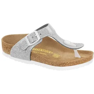 Birkenstock Jungen Mädchen Gizeh Birko-Flor Zehentrenner, Silber (Magic Galaxy Silver), 32 EU Schmal - 32 EU Schmal