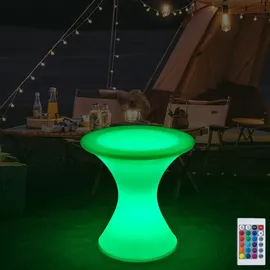 Eurotondisplay LED Gartenleuchte Kunststoff rund wetterfest IP54 mit Fernbedienung RGBW