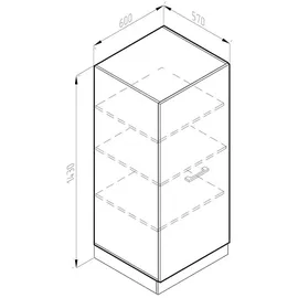 Vicco Hochschrank R-Line, 60 cm Weiß Hochglanz/Weiß, - Weiß