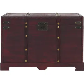 Mendler Holztruhe Holzbox Schatztruhe Valence Antikoptik 49x77x47cm ~ eckig