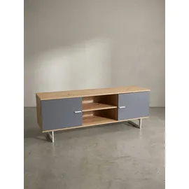 KADIMA DESIGN Lowboard 150x55x40 cm Braun/Grau Metall/Spanplatte