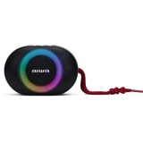 Aiwa BST-330RD Kompakt-Bluetooth-Lautsprecher, langlebig, leistungsstark, mit Hyperbass-Technologie, 10 W Leistung, RGB-Beleuchtung, Kartenleser, Wasserdicht Farbe: Schwarz und Rot