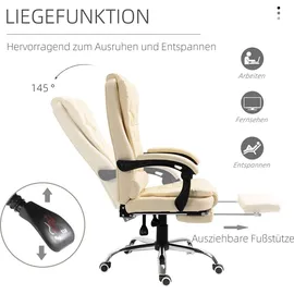 Homcom Chefsessel mit Fußstütze Neigefunktion Höhenverstellbar Armlehne