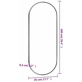 vidaXL Wandspiegel 45x100 cm Glas Oval