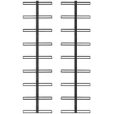 vidaXL Wand-Weinregale für 18 Flaschen 2 Stk. Schwarz Eisen