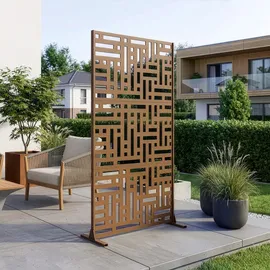 casa.pro Balkonverkleidung 180 x 90 cm Braun Stahl