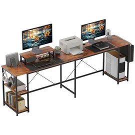 Homcom Schreibtisch 168 x 120 cm Eckschreibtisch mit Ablagefächern, Aufbewahrungstasche Umkehrbar Computertisch mit Monitorständer
