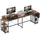 Homcom Schreibtisch 168 x 120 cm Eckschreibtisch mit Ablagefächern, Aufbewahrungstasche Umkehrbar Computertisch mit Monitorständer