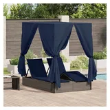 vidaXL Doppelliege Sonnenliege 205 x 129 x 200 cm Grau