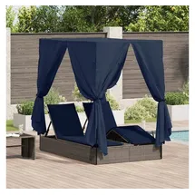 vidaXL Doppelliege Sonnenliege 205 x 129 x 200 cm Grau