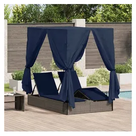 vidaXL Doppelliege Sonnenliege 205 x 129 x 200 cm Grau