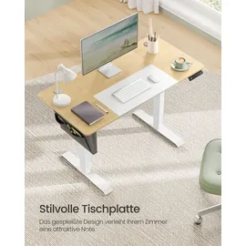 Songmics Schreibtisch elektrisch 120 cm pastellgelb