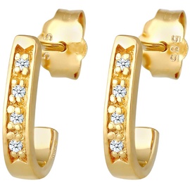 Elli DIAMORE Ohrringe Damen Ohrstecker Elegant Diamant (0.04 ct.) 585 Gelbgold