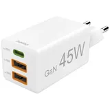 Hama 00201995 USB Ladegerät 45W 2x USB-A, 1x USB-C® USB PD Weiß Innenbereich USB Power Delivery (