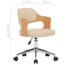 vidaXL Drehbarer Bürostuhl Kunstleder Creme