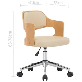 vidaXL Drehbarer Bürostuhl Kunstleder Creme