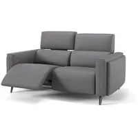 Sofanella 2-Sitzer Leder, Relaxsofa, Designsofa, Designer Couch, Italienisches Sofa, 2er Sofa grau