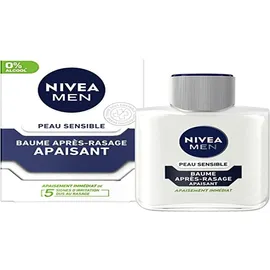 NIVEA MEN Sensible Haut After Shave Balm (1 x 100 ml), After Shave Pflege angereichert mit Kamille & Hamamelis, Gesichtspflege für Männer 0% Alkohol für empfindliche Haut