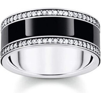 Thomas Sabo Damenring mit Schwarzer Emaille,