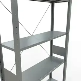 Schulte Lagertechnik Schulte Grundregal "Steckregal MULTIplus150", 3000 x 1000 x 300 mm Abmessung, 7 Fachböden, Kreuzstrebe verzinkt